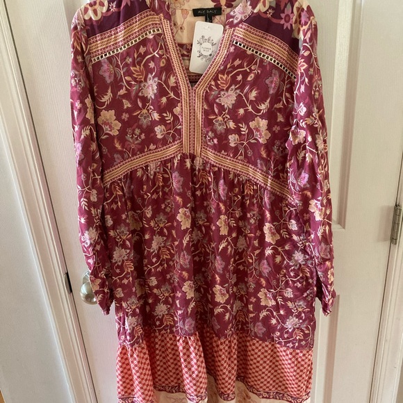 NWT Aly Daly boysenberry dress size large - Picture 1 of 2